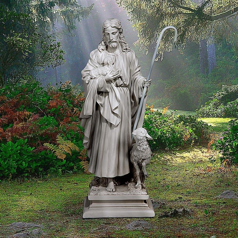 羊飼いのイエス・キリスト ガーデン像彫刻 彫像/ カトリック教会 庭園 広場 噴水 ガーデニング作庭（輸入品