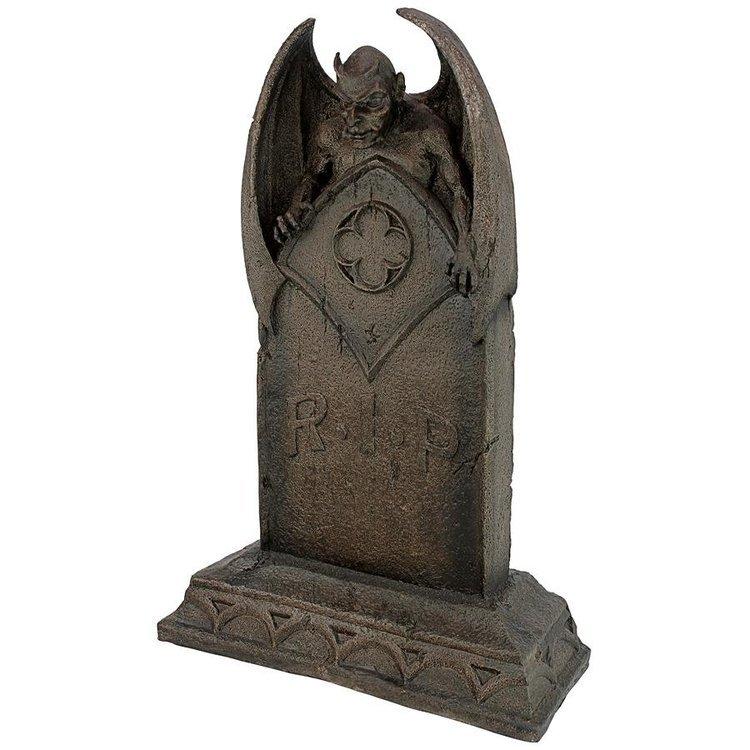 西洋彫刻 ヴァンパイア・デーモンの墓石彫像 ゴシックホラー