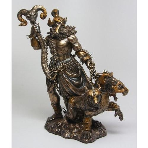 ケルベロスを連れた、冥界のギリシャ（オリンポス）神ハデス（ハーデス）彫像/ ギリシャ神話 オリンポス アテナ 冥界の神 （輸入品 |  | 01