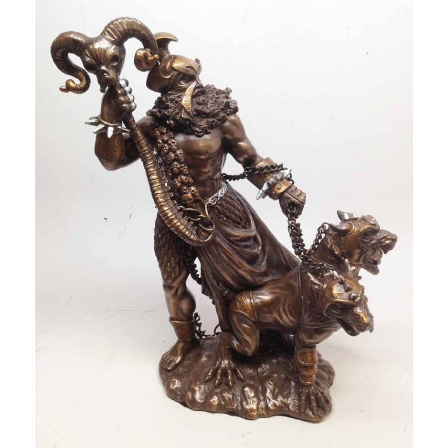 ケルベロスを連れた、冥界のギリシャ（オリンポス）神ハデス（ハーデス）彫像/ ギリシャ神話 オリンポス アテナ 冥界の神 （輸入品 |  | 02