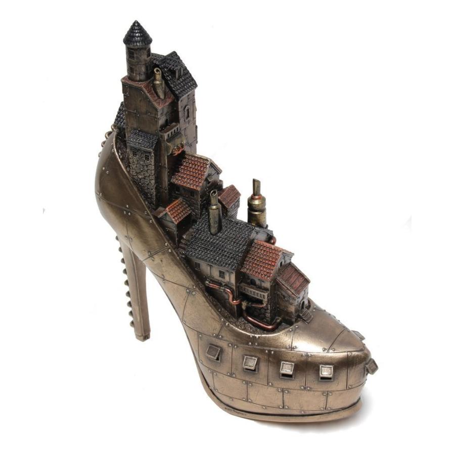 スチームパンク風 スティレットヒール(婦人靴)アイロンポリス 彫像 靴