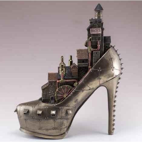 スチームパンク風 スティレットヒール(婦人靴)アイロンポリス 彫像 靴