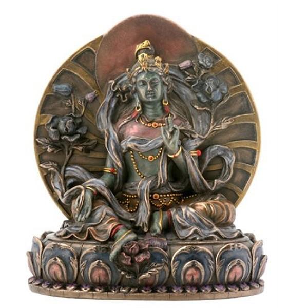 小さな 緑多羅（ターラー）菩薩 仏像 彫刻 彫像/ Small Green Tara