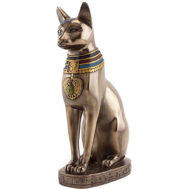 古代エジプトの女神 猫神 バステト神 彫像-日の出 音楽 および 古代エジプトの女神 猫神 バステト神 彫像-日の出 音楽 および