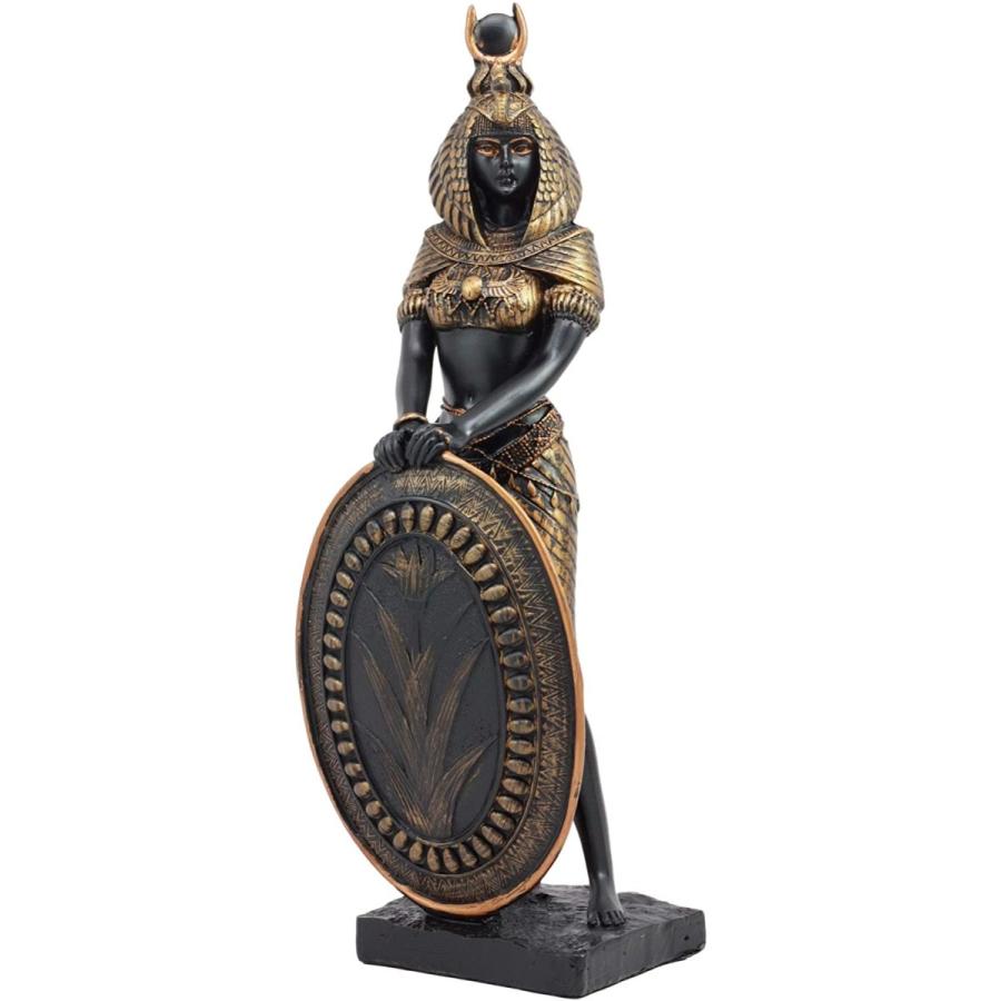 古代エジプト 盾を持ったイシス神（ブラック＆ゴールド色）置物 彫刻 彫像/ ピラミッド 神殿[輸入品 |  | 08