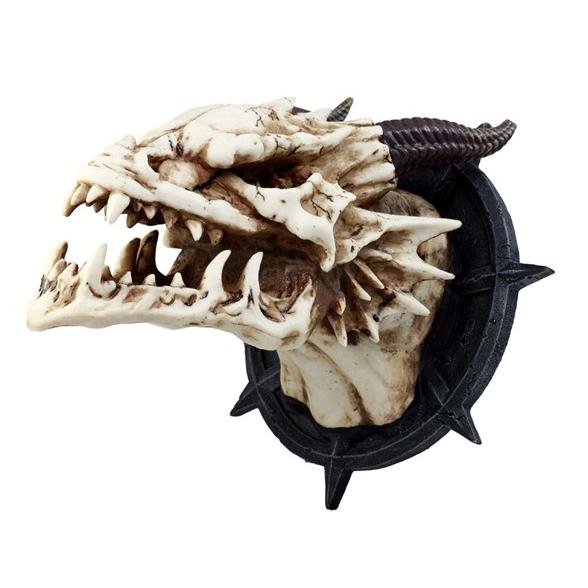 角のあるドラゴンスカル 頭蓋骨 彫像 壁彫刻 ウォールデコ 角のあるドラゴンスカル 頭蓋骨 彫像 壁彫刻 ウォールデコ