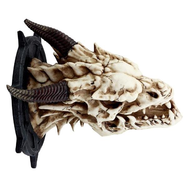 角のあるドラゴンスカル 頭蓋骨 彫像 壁彫刻 ウォールデコ 角のあるドラゴンスカル 頭蓋骨 彫像 壁彫刻 ウォールデコ