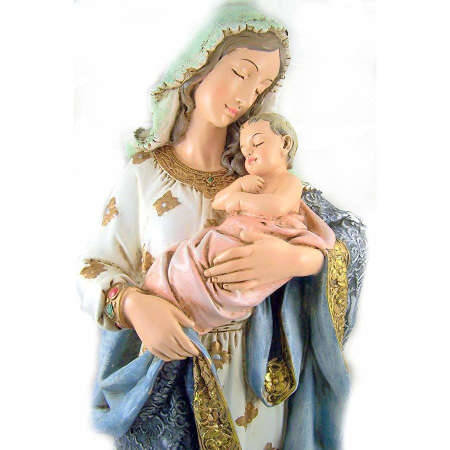 クリスチャンギフト 聖母マリアとキリスト 彫像 高さ 約58cm