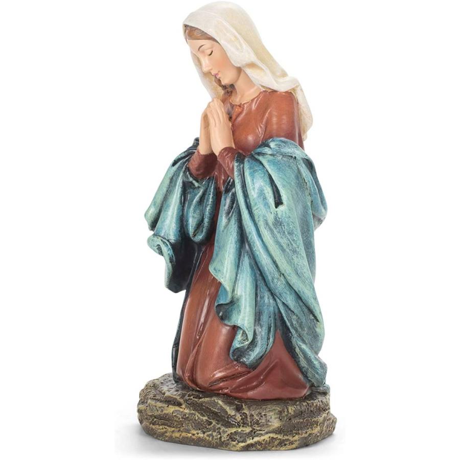 美しいお顔の、祈る聖母マリア様 レジン製 彫像 彫刻 高さ約17cm