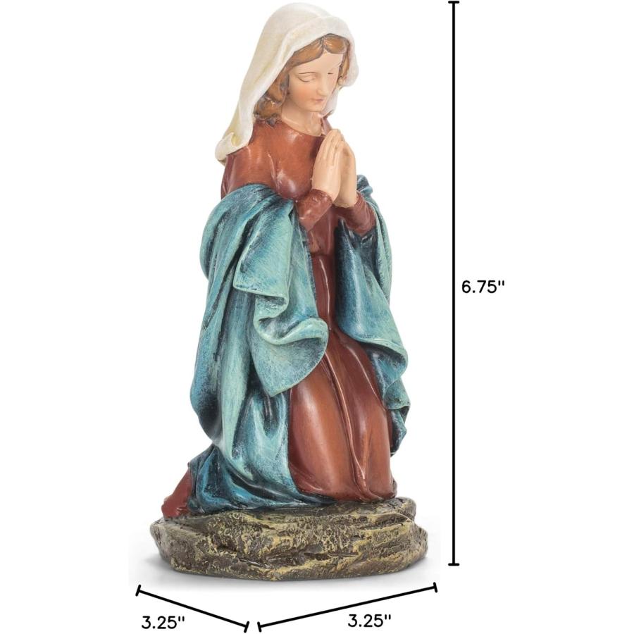 美しいお顔の、祈る聖母マリア様 レジン製 彫像 彫刻 高さ約17cm