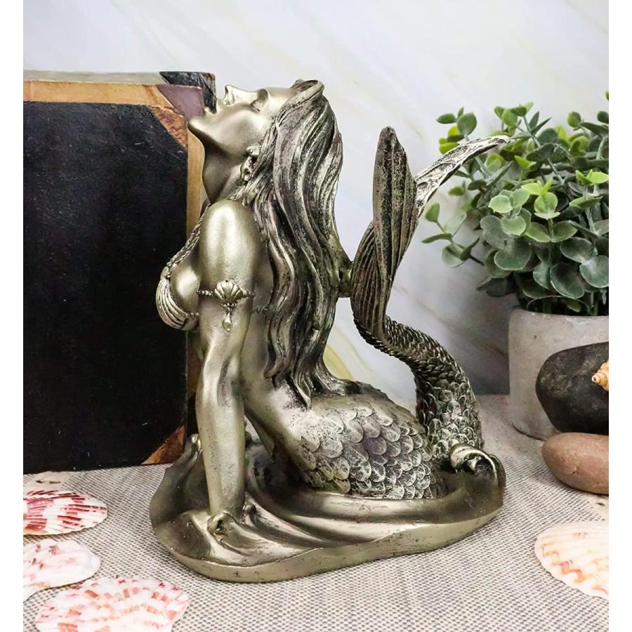 希少 天然石 彫刻 マーメイド 人魚 骨董 ヴィンテージ 作家 工芸品 風水 屋外庭園装飾 実物大の鋳造ブロンズ人魚像 人魚彫刻 - 中国