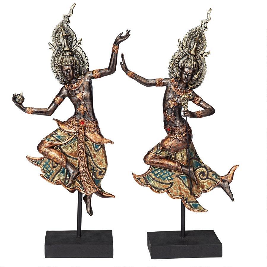 東洋彫刻 タイのテパノン寺院の踊り子像彫像/ エスニック 東洋彫刻 タイのテパノン寺院の踊り子像彫像/ エスニック