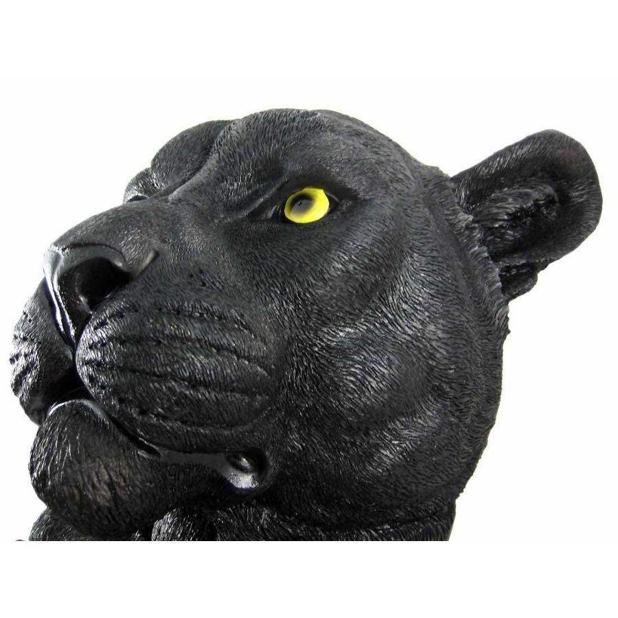 黒豹 頭部フィギュア/ ブラックパンサー壁掛け剥製風 彫刻 彫像