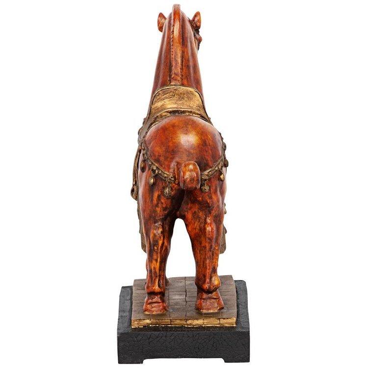デザイン・トスカノ製 古代中国 皇帝 唐三彩 馬の彫刻 彫像