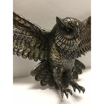 スチームパンク風 飛ぶ フライング・フクロウ(梟) 壁装飾 ファンタジー