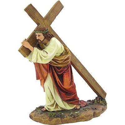 西洋彫刻 十字架を運ぶ イエス・キリスト彫像/ ゴルゴダの丘 カトリック教会 祭壇 洗礼（輸入品 :o9d008:浪漫堂ショップ - 通販