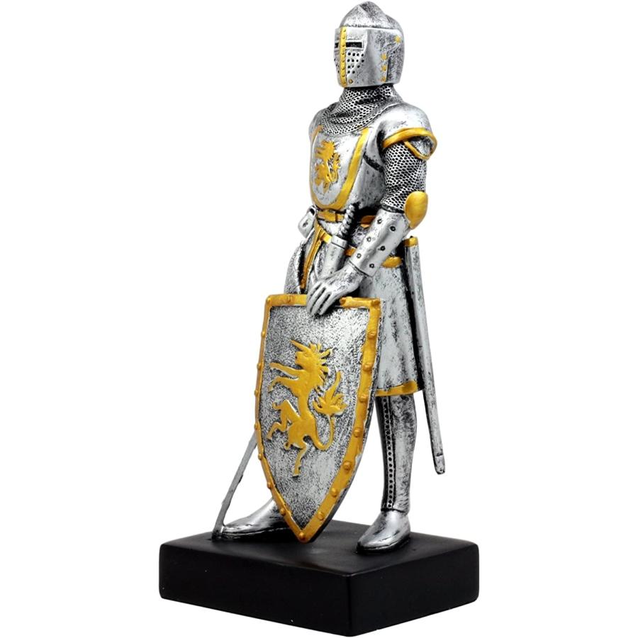 シルバーカラー フランス騎士デザイン起立彫像 彫刻/ 騎士道 百年戦争