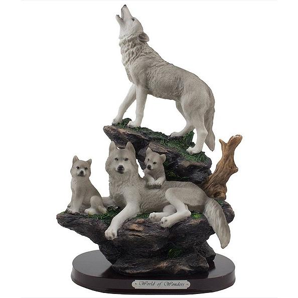 天然石フェザーフローライトのオオカミ　狼　置物　彫物NO.050310 鮮やかシラー ラブラドライト オオカミ(狼) 彫刻置物 1個売り 重