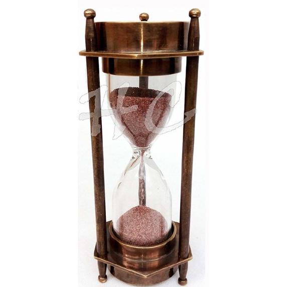 高さ 約12cm アンティーク風 真鍮の マリタイム（羅針盤）付き