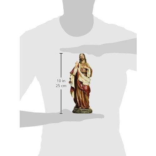 西洋彫刻 ジョセフ工房による イエスの御心彫像 高さ約26ｃｍ/ カトリック教会 祭壇 福音 洗礼 聖霊 聖母マリア プレゼント贈り物 (輸入品
