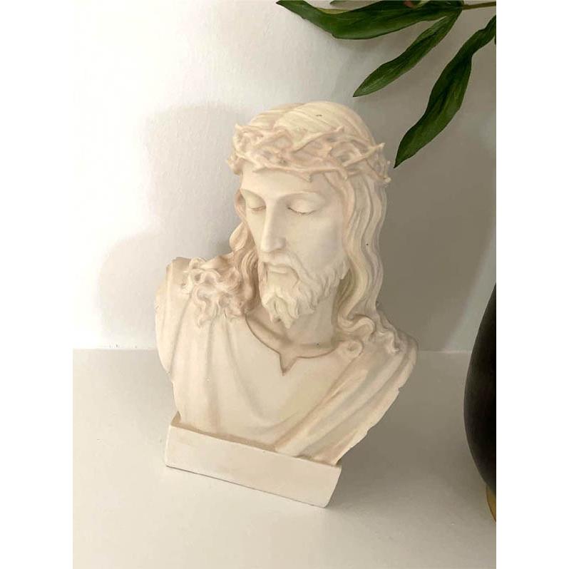 カトリック宗教彫刻 イエス・キリスト 胸像 大理石風 彫像/ Jesus Bust