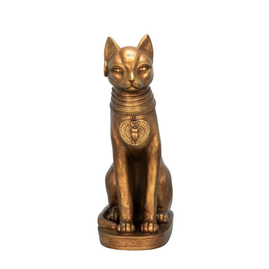 古代エジプト黄金色 バステト神彫像 彫刻/ 黄金猫 ブバスティス 古代エジプト黄金色 バステト神彫像 彫刻/ 黄金猫 ブバスティス