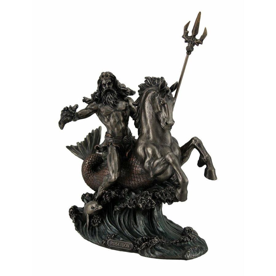セール！即納！三叉鉾を持って、海馬に乗った、ポセイドン
