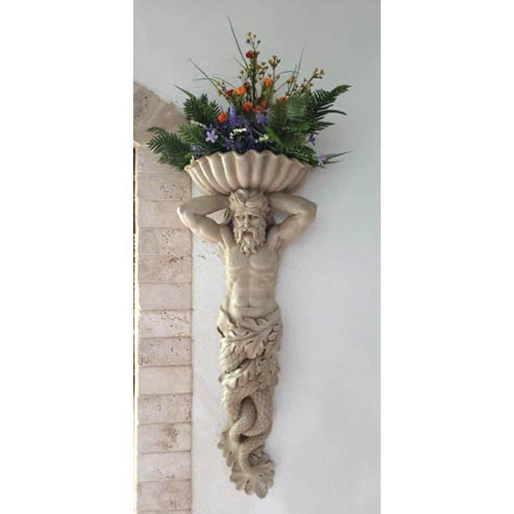 アトランティス海の神 ポセイドン壁彫像 西洋彫刻/壁装飾オーナメント 