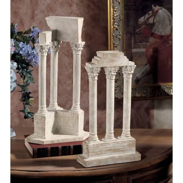 ローマ様式建築の石柱（円柱）神殿 2柱セット彫刻 彫像  コリント式 ギリシャ建築（輸入品）