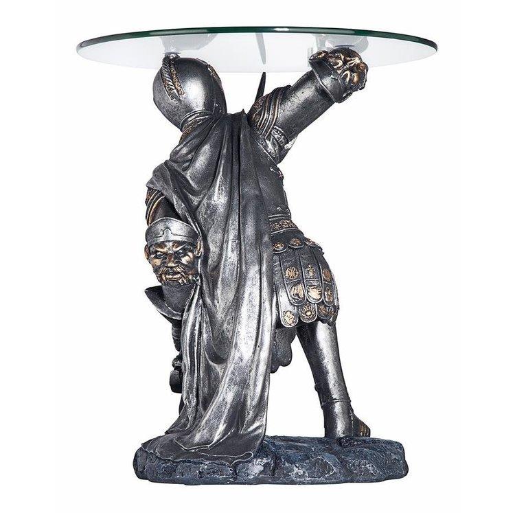 戦いに値する騎士の彫刻台座 ガラス・トップ テーブル 彫像 彫刻 戦いに値する騎士の彫刻台座 ガラス・トップ テーブル 彫像 彫刻