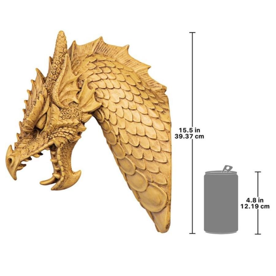 ドラゴン(龍)の頭部 壁掛け 彫像 ファンタジー装飾雑貨 インテリア 