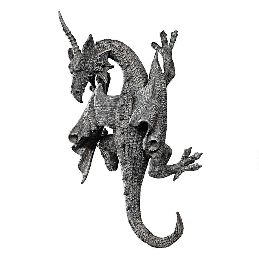 西洋彫刻 壁にとりつく角のある龍(竜) ドラゴン デボンシャー 西洋彫刻 壁にとりつく角のある龍(竜) ドラゴン デボンシャー