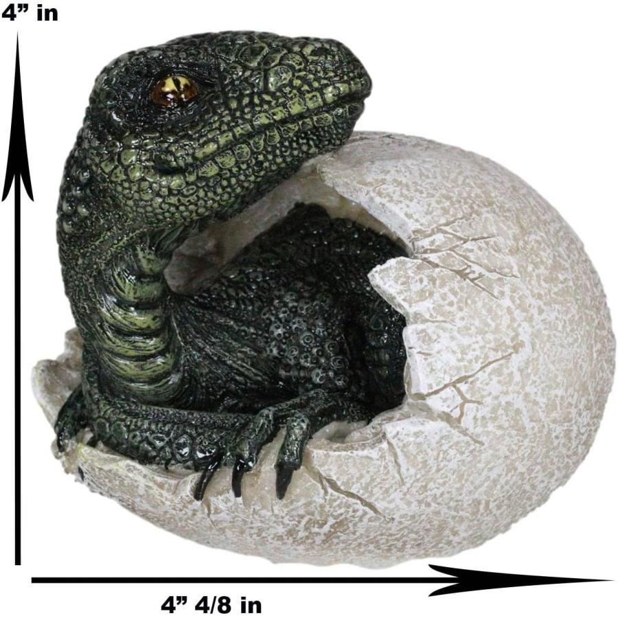 ジュラ紀時代の捕食者 ヴェロキラプトルの孵化する卵 恐竜置物 先史