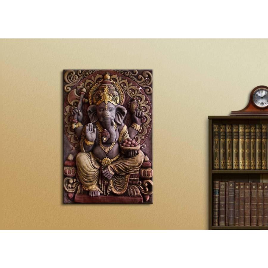 幸運と祝福を呼ぶ ガネーシャ（夢をかなえるゾウ）キャンバスアート