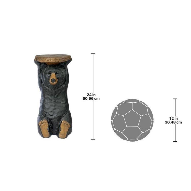 黒い森のクマさん彫刻台座テーブル 素朴なキャビン装飾 黒い森のクマさん彫刻台座テーブル 素朴なキャビン装飾