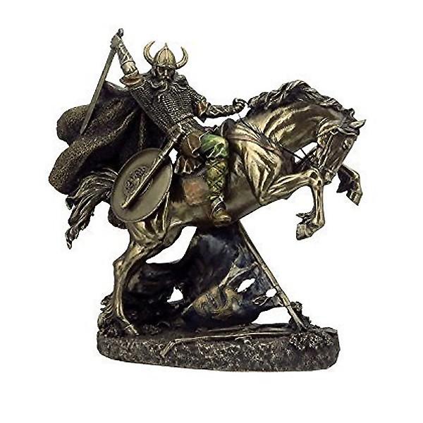 【迫力】バイキング戦士 騎馬 約30cm ブロンズ 北欧 フィギュア インテリア 馬に乗った北欧のバイキング戦士 彫像フィギュア ブロンズ風彫刻