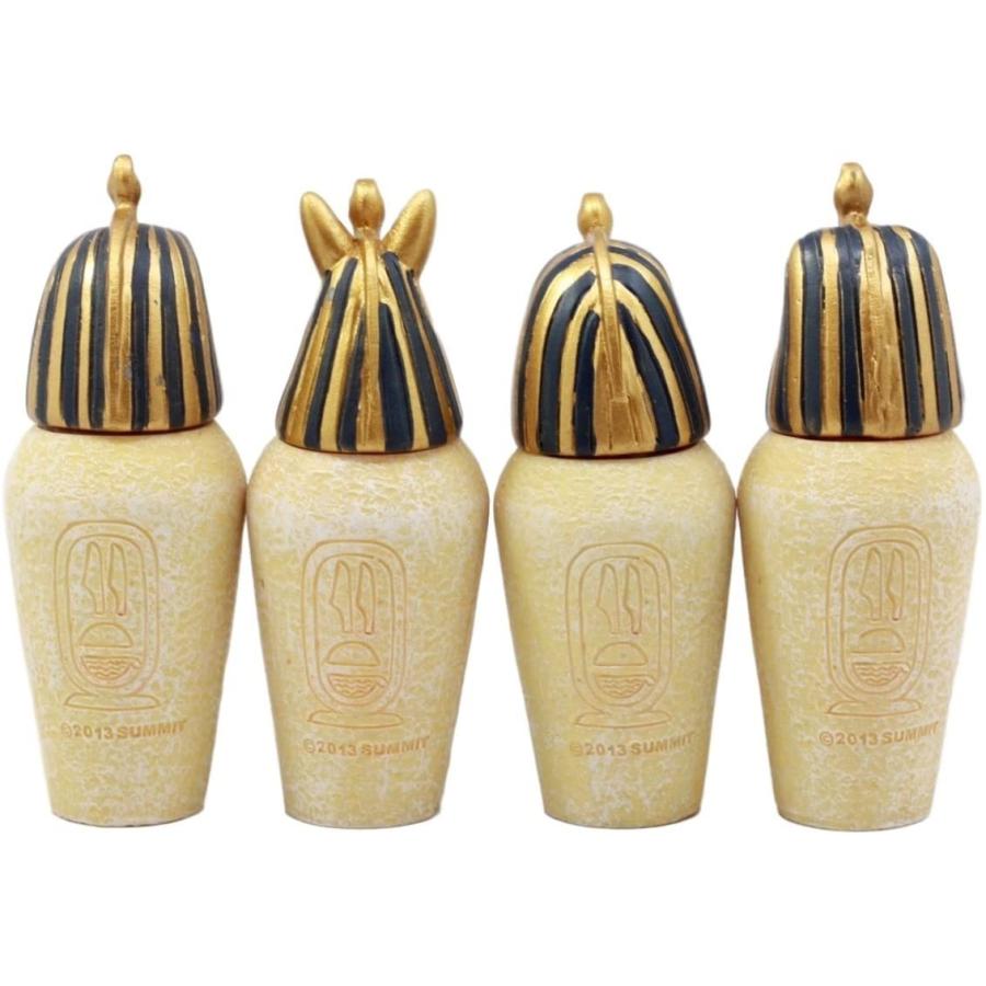 古代エジプトのカノプス壺4個セット ジャッカル・ファルコム 古代エジプトのカノプス壺4個セット ジャッカル・ファルコム