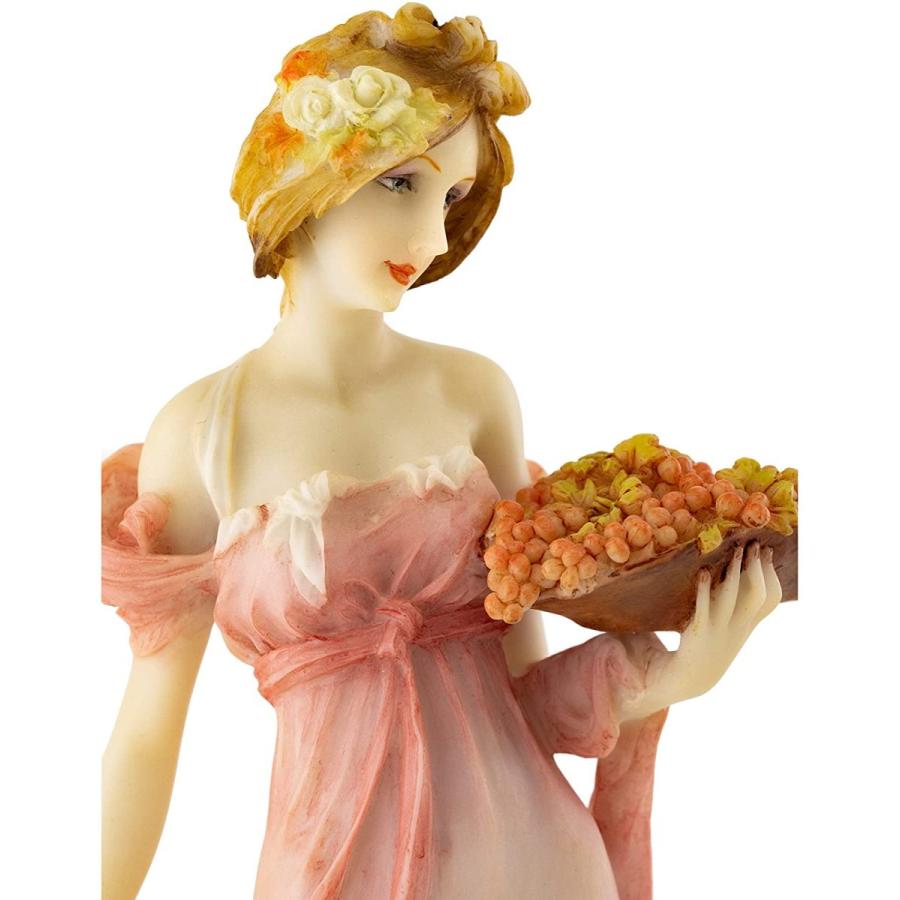 セール！即納！アールヌーボーピンクのドレスを着た花の女性彫刻-高さ