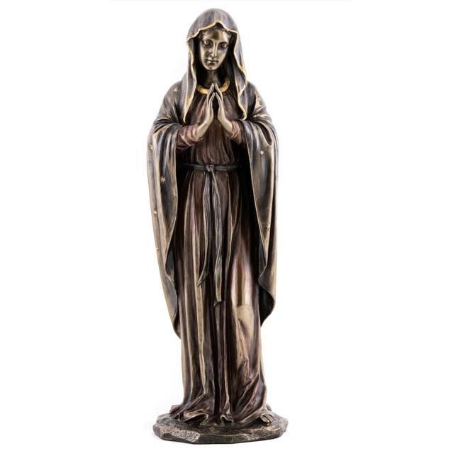 聖母マリア像 ブロンズ風 彫像 彫刻 高さ 約29ｃｍ カトリック教会 