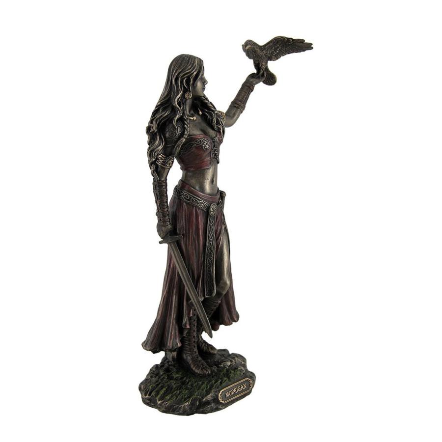 カラスと、剣を持った、ケルトの戦いの神 モリガン 彫刻 彫像/ 破壊、殺戮、戦いの勝利をもたらす戦争の女神 ケルト神話 戦女神（輸入品）｜romando｜02