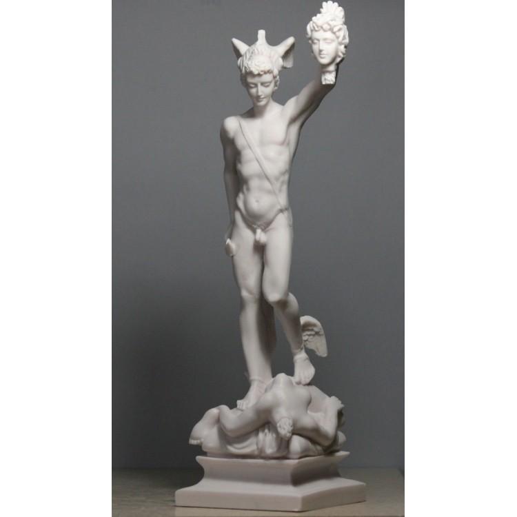 ゴルゴン（メデューサ）の首を持ったペルセウス 大理石風彫像 彫刻