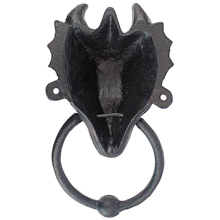 ドラゴンの頭 中世の鋳鉄製ドアノッカー 鋳造鉄製ロストワックス法彫刻