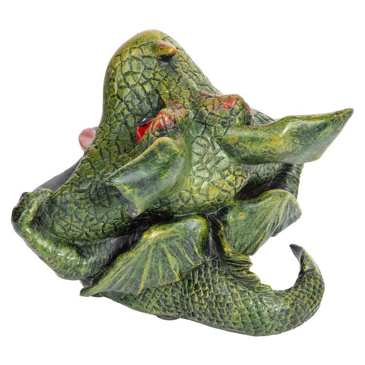 大きく口を開けた ゴシックゴブリン彫像ディーターザ ドラゴン小物入れ