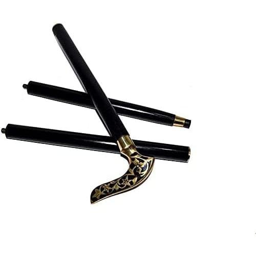 ビクトリア朝真鍮製ハンドルブラックカラーヴィンテージウォーキング