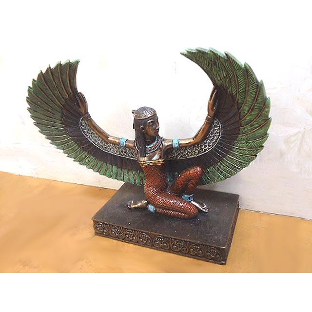 即納！古代エジプトの有翼イシス神魔法の女神彫像インテリア彫刻