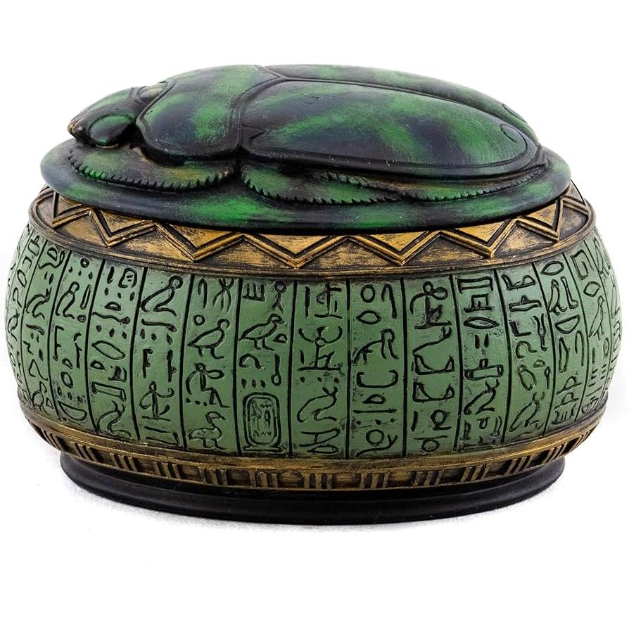 即納！古代エジプト スカラベとシンボル手描きジュエリーボックス彫像インテリア彫刻ピラミッド幸運プレゼント贈り物輸入品 | 