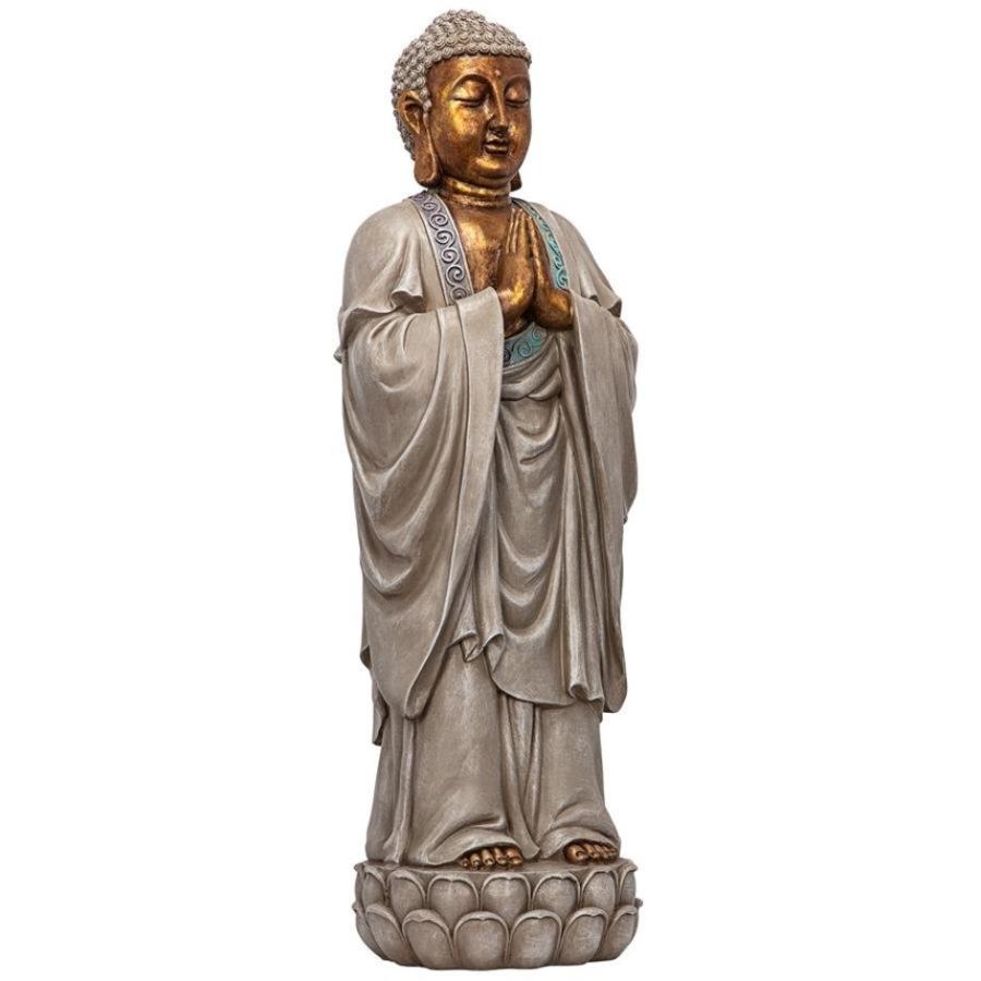 statue-jardin-Bouddha-Lotus-mudra-prise-terre-témoin-éveil-Bouddha