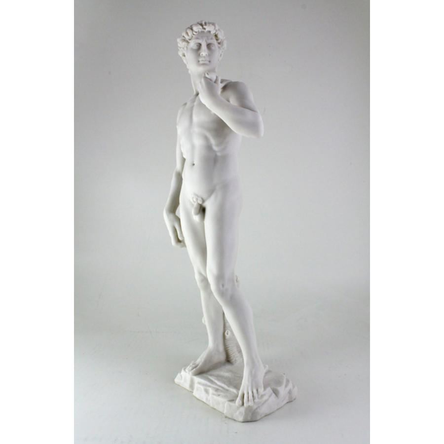 セール！即納！大型高さ約50cmのミケランジェロ作ダビデ像彫像白い