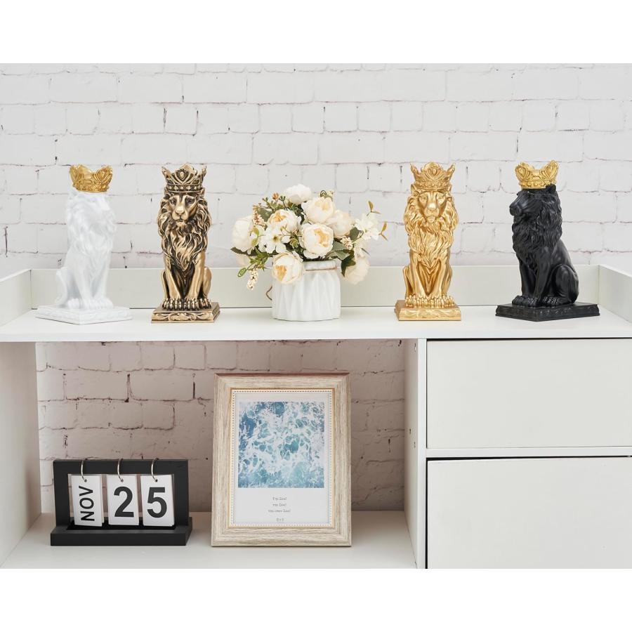雄の木製黒檀アフリカライオンの置物 | Majestic Decor を購入