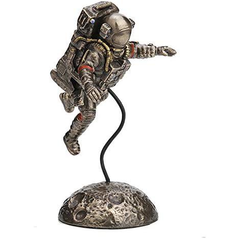 高さ15.5cm宇宙に浮かぶ無重力宇宙飛行士彫像月面着陸ブロンズ風